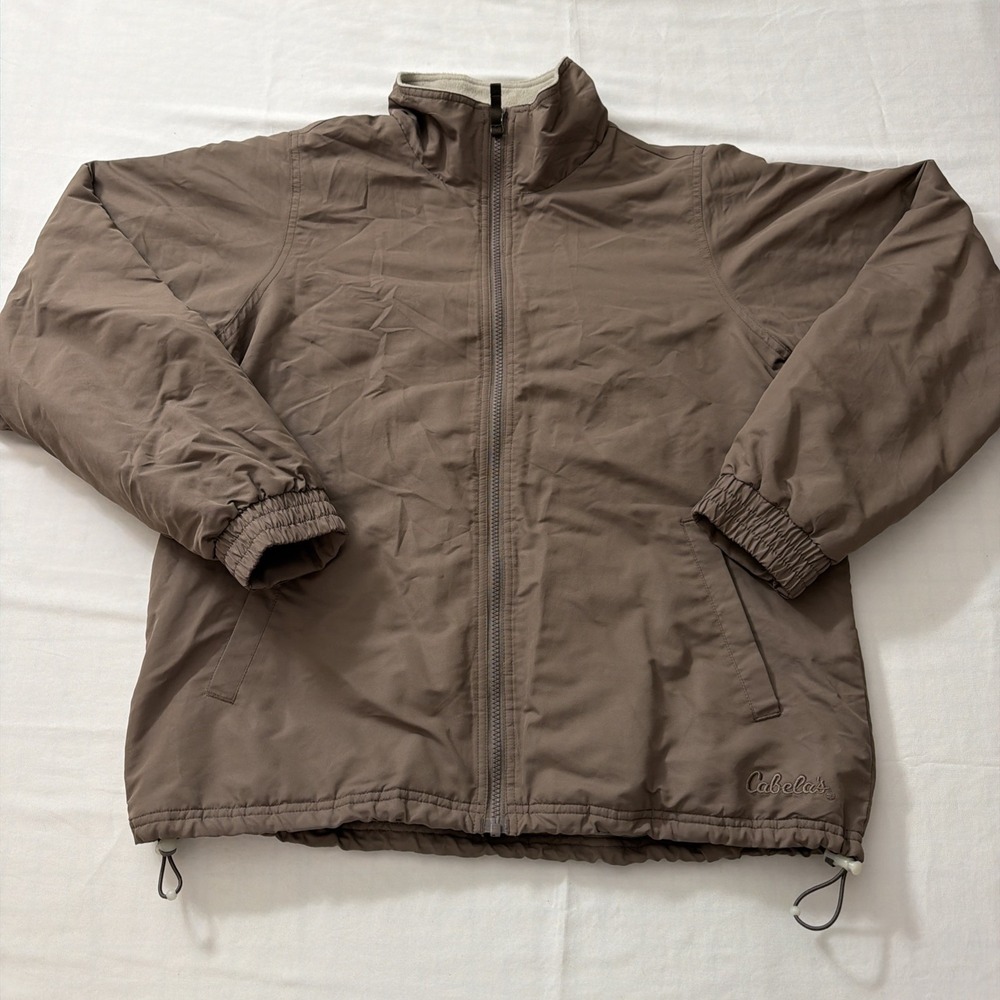 Cabela's Women's‎ Large Tall Primaloft Insulated Jacket Fleece Lined Brown Clean